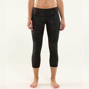 Yoga Pilates Pants Lululemon Wunder Under Crop Midnight Iris Multi / Black